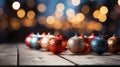 Christmas Decorations Placed on a Rustic Wooden Background Selective Focus Royalty Free Stock Photo