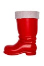 Christmas decorations. Red Christmas boot or Santa Claus boots isolated on a white background. Clipping path Royalty Free Stock Photo