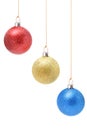 Christmas decorations of red yellow and blue color Royalty Free Stock Photo