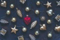 Christmas decorations on a rough surface, New Year background Royalty Free Stock Photo