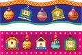 Christmas decorations in the shape of small house painted Royalty Free Stock Photo
