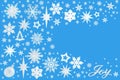 Christmas Joy Background on Blue Royalty Free Stock Photo