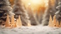 Christmas decorations in snowfall. Selective focus and shallow depth of field. Royalty Free Stock Photo