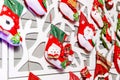 Christmas decorations, Christmas socks background Royalty Free Stock Photo