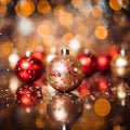 christmas decorations on the table with bokeh effect Royalty Free Stock Photo