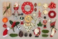 Christmas Decorations and Traditional Symbols Royalty Free Stock Photo