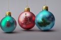 Christmas Decorations For The Christmas Tree 2023. Multi -colored Toys For The Christmas Tree. Holiday