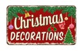 Christmas decorations vintage rusty metal sign