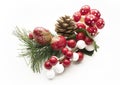 Christmas decorative adornment over white background