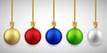 Christmas decorative colorful balls set, vector illustration Royalty Free Stock Photo