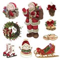 Christmas decorative elements set. Royalty Free Stock Photo