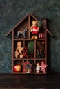Christmas decorative house with gifts