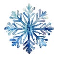 Christmas decorative snowflake, isolated on white background. Blue decorative snowflake Royalty Free Stock Photo