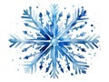 Christmas decorative snowflake, isolated on white background. Blue decorative snowflake Royalty Free Stock Photo