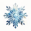 Christmas decorative snowflake, isolated on white background. Blue decorative snowflake. Winter background. Royalty Free Stock Photo