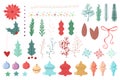 Christmas decorative vector elements set Royalty Free Stock Photo
