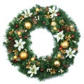 Christmas decorative wreath on white background