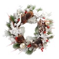 Christmas decorative wreath of holly, ivy, mistletoe, cedar and leyland leaf winter with pine cones isolated Transparent png Royalty Free Stock Photo