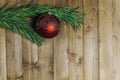 Christmas decored branches on wood background Royalty Free Stock Photo