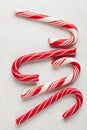 Christmas decors with gray background. Candy cane