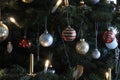 Christmas decs on the tree Royalty Free Stock Photo