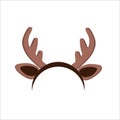 Christmas deer antlers and ears on a Hoop, on a white background in a flat style. Royalty Free Stock Photo