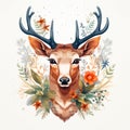 Christmas deer clipart, isolated vector illustration Royalty Free Stock Photo