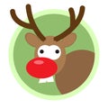 Christmas deer flat icon