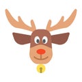 Christmas deer flat icon, New year and Christmas