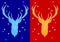 Christmas deer with geometric pattern, vector Royalty Free Stock Photo