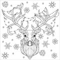 Christmas deer head doodle.