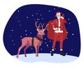 Rudolph Cristmas raindeer helps Santa