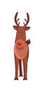 Christmas Deer Horned Animal Vector Illustration