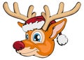 Christmas deer isolated on white background. New Year`s holiday. Christmas deer. Winter character head. Different new year Royalty Free Stock Photo