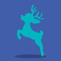 Christmas deer jumping deer blue 17