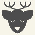 Christmas deer solid icon. Reindeer head glyph style pictogram on white background. New year and Christmas symbol for Royalty Free Stock Photo