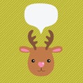 Christmas deer with speech bubble