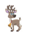 A Christmas deer.Vector illustration of cartoon character