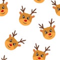 Christmas deer vector seamless pattern, Christmas background, Christmas Deers wallpaper Royalty Free Stock Photo