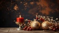 Christmas Delight with golden balls and red candles