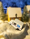 Portland, Oregon USA - Dec. 12, 2022. Cartoon Land of United State Postal Service Delivering in Deep Snow
