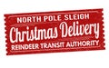 Christmas delivery grunge rubber stamp Royalty Free Stock Photo