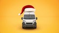 Christmas delivery van. 3d rendering Royalty Free Stock Photo