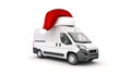 Christmas delivery van. 3d rendering Royalty Free Stock Photo