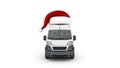 Christmas delivery van. 3d rendering Royalty Free Stock Photo