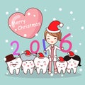 Christmas dentist with tooth family Royalty Free Stock Photo