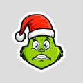 Grinch Christmas emoji emoticon tearing up Face