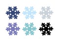 Christmas design decorative element. snowflake winter set isolated on white background. snowflakes vector silhouette