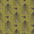 Christmas design with decorative tree for decoration. Seamless pattern.