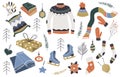 Christmas design elements. Scandinavian style. Christmas decoration. New year icon set. Vector illustration. This Royalty Free Stock Photo